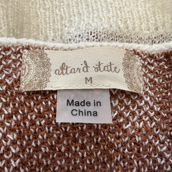 Altar'd State Cream and Brown Knit Sweater - Picture 5 of 6